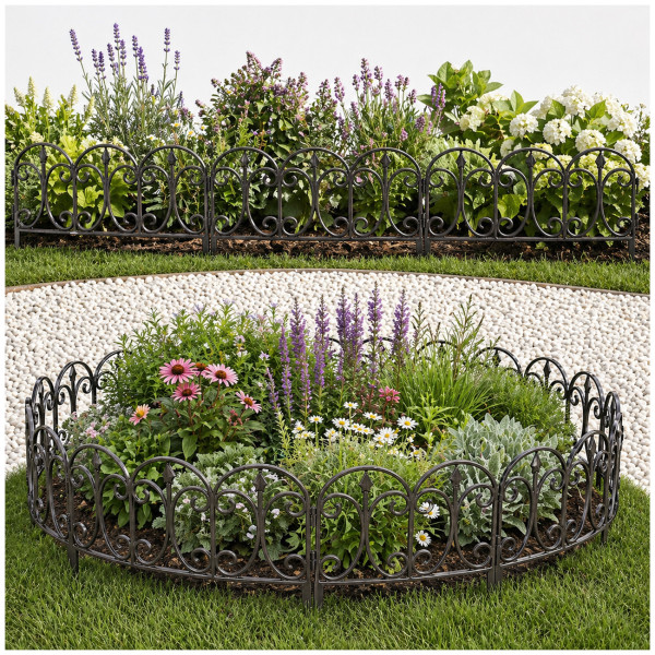 Gartenzaun Nessa verschnörkelt 4-teilig