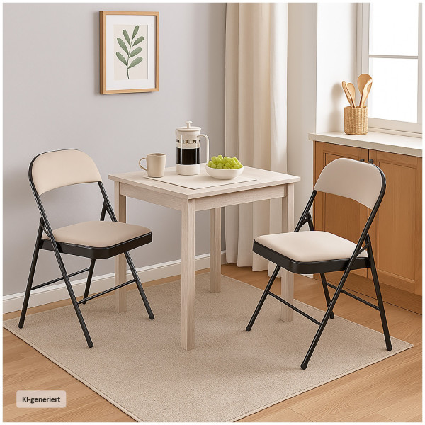 Klappstuhl Wedigo Velvet Beige 2er Set