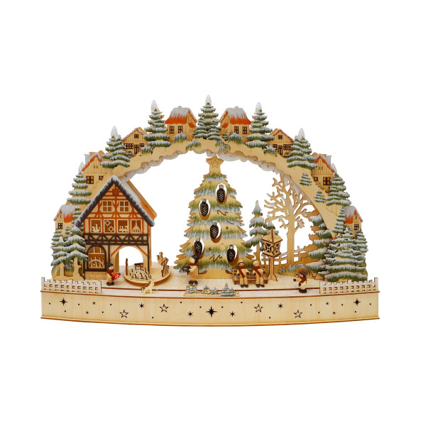 Schwibbogen mit Zapfen Winterdorf