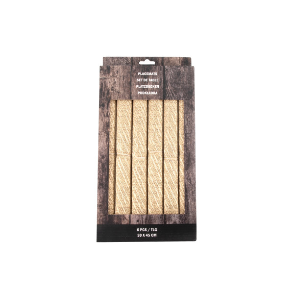 Tischset s/6 Polyester 30x45 Gold