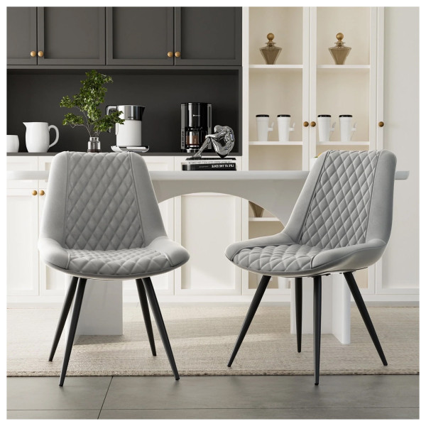 Stuhl Astrid Kunstleder grau 2er-Set