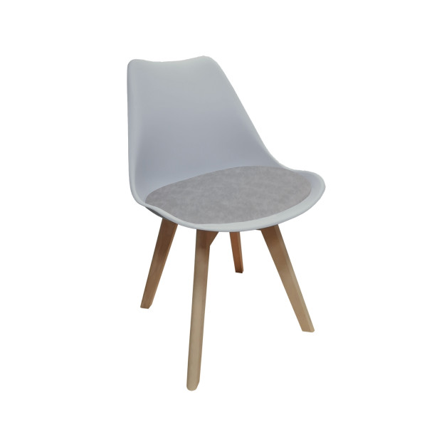 Stuhl Atlanta Hellgrau/PU Antikgrau