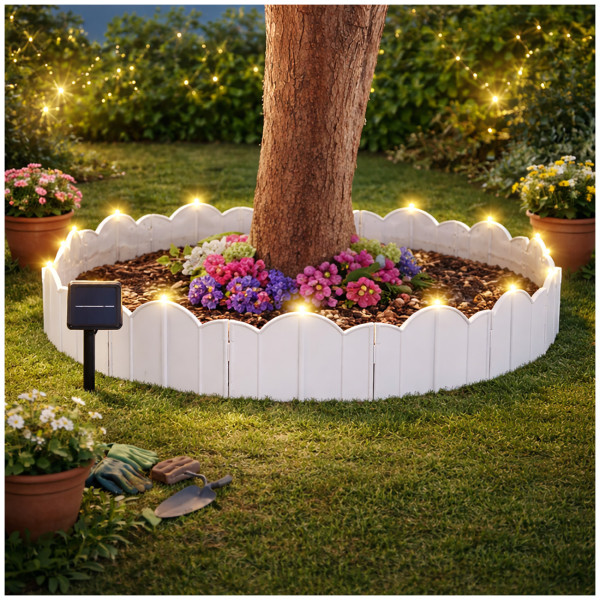 Beetumrandung Nessa Solar, Cloud, 12teilig, weiß