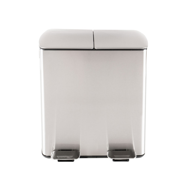 2-Kammer Mülleimer Jannik 40L Silber