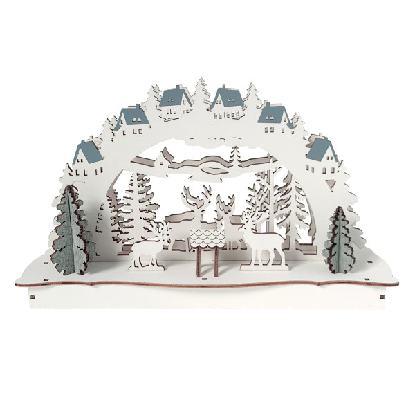 Schwibbogen Rehe an Futterkrippe