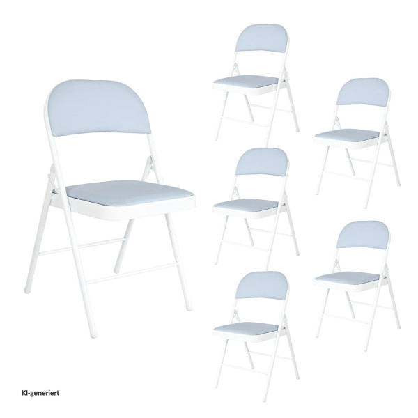 Klappstuhl Wedigo PVC Grau 6er Set