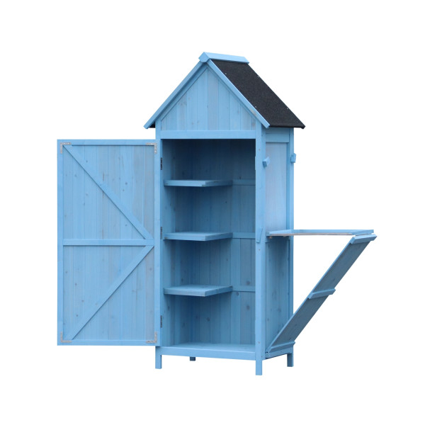 Geräteschrank Wanda Blau Fichtenholz