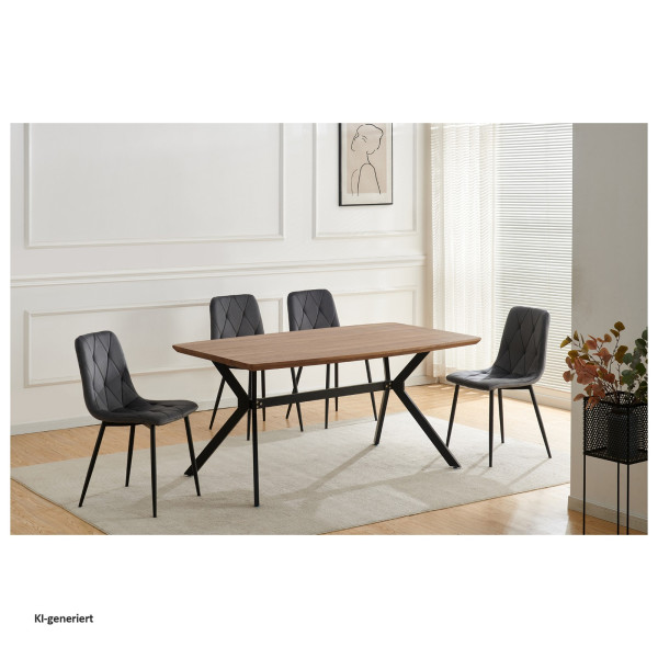 Stuhl Mesa Eco Velvet grau 4er