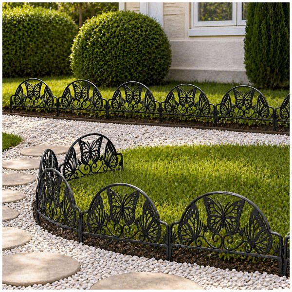 Zierzaun Nessa, Schmetterling, 4teilig, braun