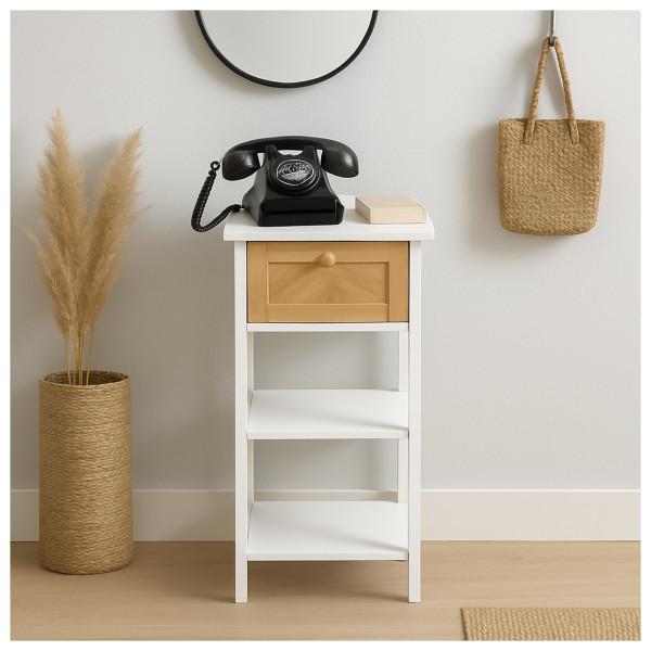 Beistelltisch Jerik Weiß Bambus