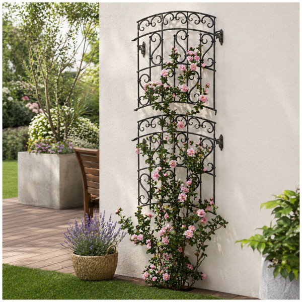 Rankgitter Nessa Ornament 2er-Set Schwarz