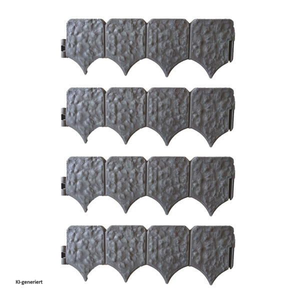 Beetumrandung Nessa, Stone, 4teilig, grau