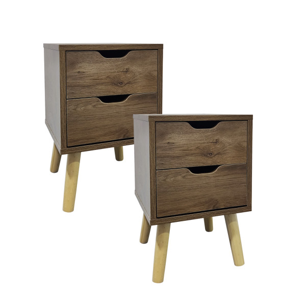 Nachtschrank 2 Schubkästen Thekla 2945 Eiche 2er