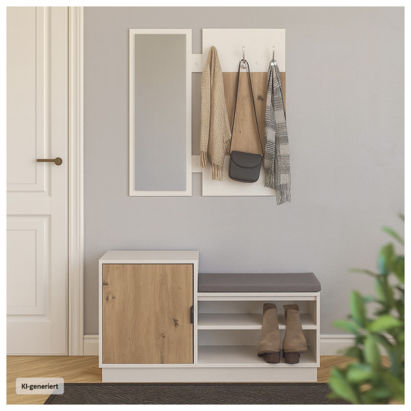 Garderobe Dana2 Weiß Artisaneiche