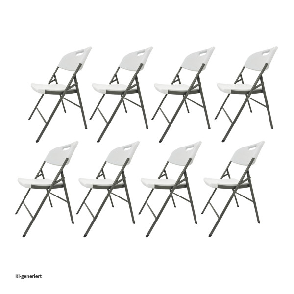Klappstuhl Fritz weiß HDPE / Stahl 8er Set