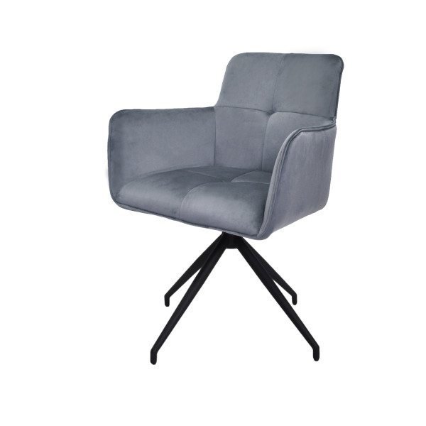 Drehstuhl Letitia Velvet Dunkelgrau