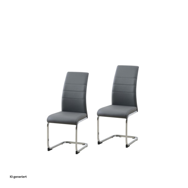 Schwingstuhl 2er Set PU grau