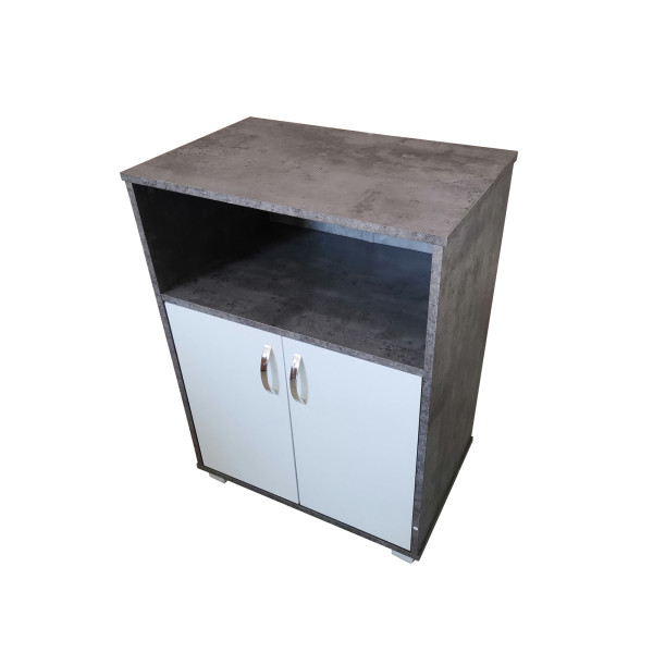 Küchenschrank Blanca Beton Weiß