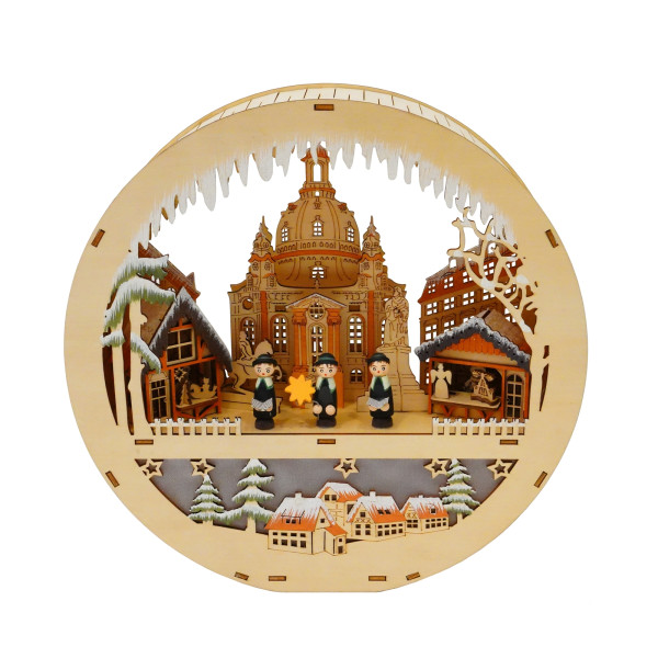 Lichterbogen Kirche mit Sternensinger Ø 30 cm