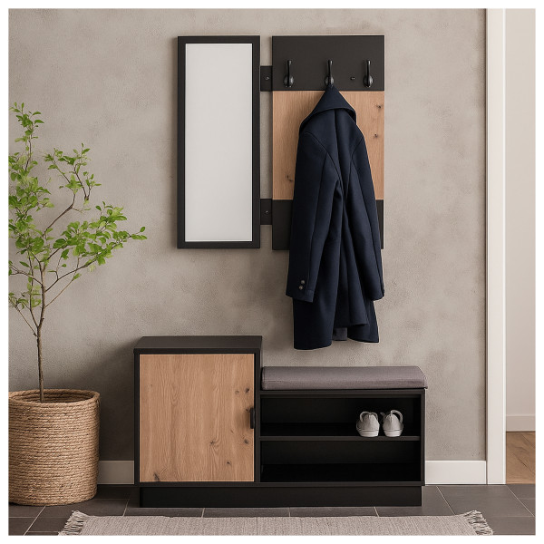 Garderobe Dana2 Schwarz Artisaneiche