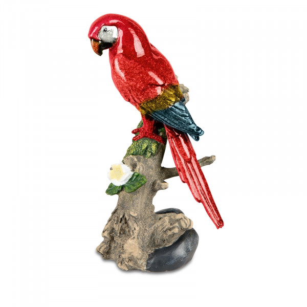 Formano Papagei auf Zweig, rot Dekofigur