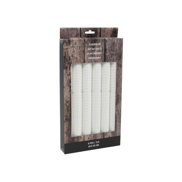 Tischsets 6er Set Polyester 30x45 weiß