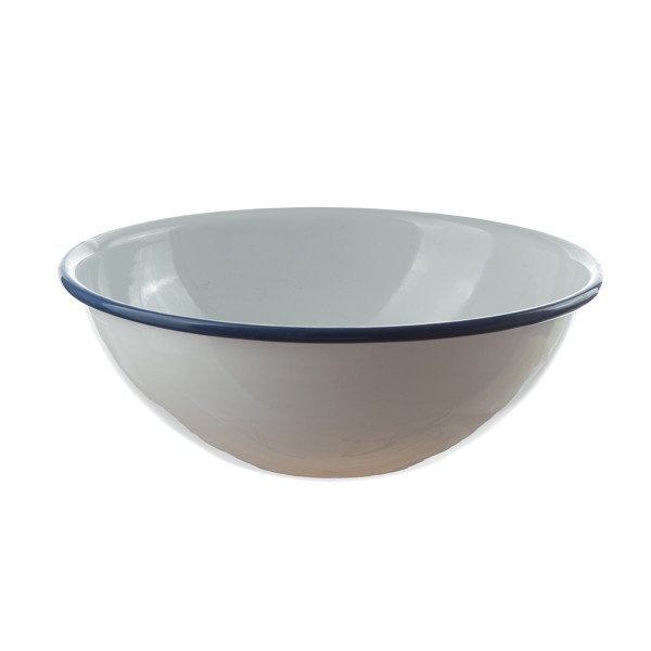 Snack- Schale 21 cm,weiß,hellblauer Rand