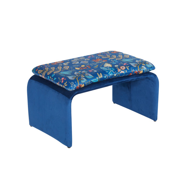 Hocker Vance mit Muster Blue Fantasy