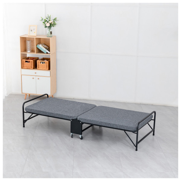 Klappbett mit Rädern Edna grau