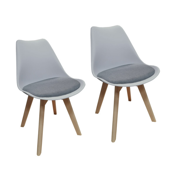 Stuhl Atlanta Hellgrau/Webstoff Dunkelgrau 2er Set