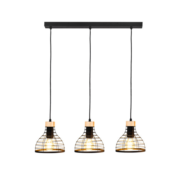 Pendelleuchte ESPEN schwarz/Metall in rechteckig