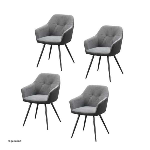 Stuhl Joschka Anthrazit/Grau 4er Set
