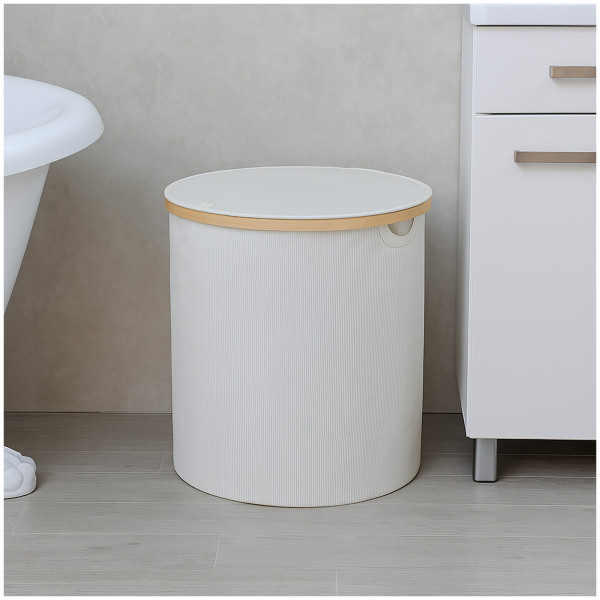 Runder Wäschekorb Ilian Weiß