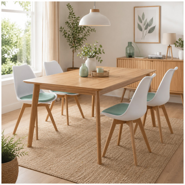 Stuhl Atlanta Weiß/Velvet Türkis