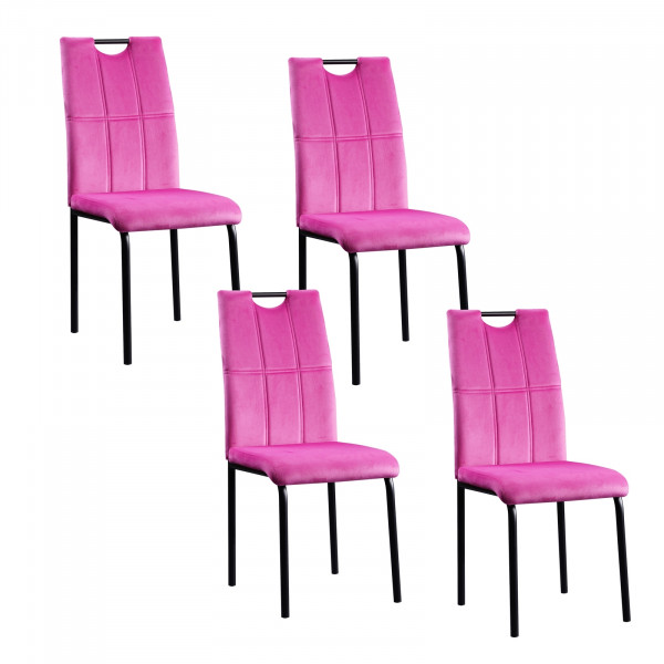 HTI-Living Denton Samt Pink 4er-Set Esszimmerstuhl