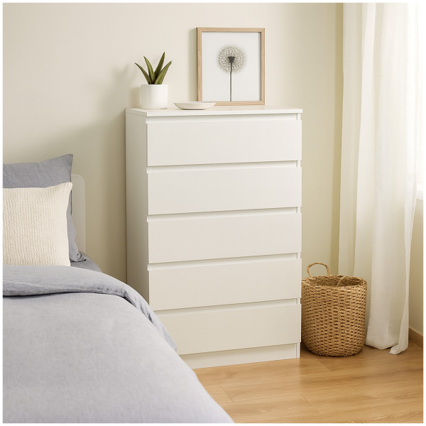 Kommode Thekla 5 Schubladen Weiß