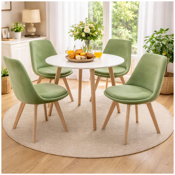 Stuhl Atlanta Velvet Hellgrün 4er-Set