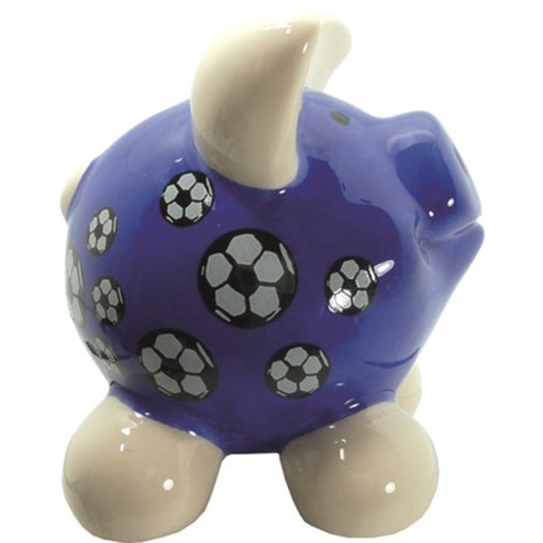 Sparschwein Fußball blau klein