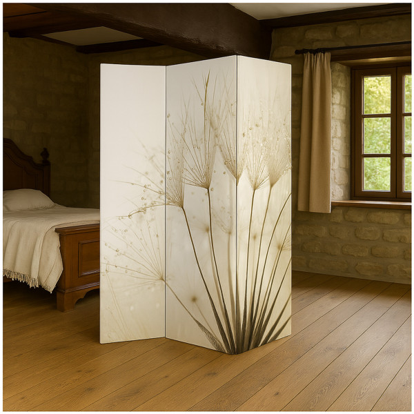 HTI-Living Raumteiler 3-teilig 120 x 170 cm Paravent mit Naturmotiv Pusteblume