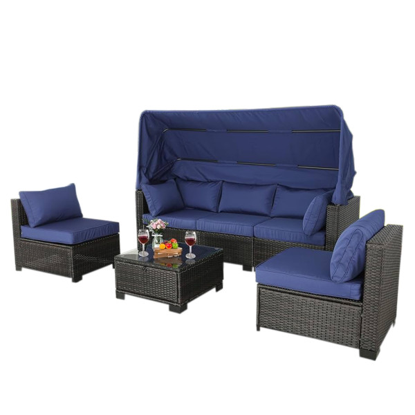 HTI-Living Eleni Braun/Blau Outdoor Sofa