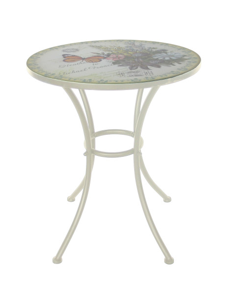 Gartentisch Celia "Schmetterling" creme Motivdruck