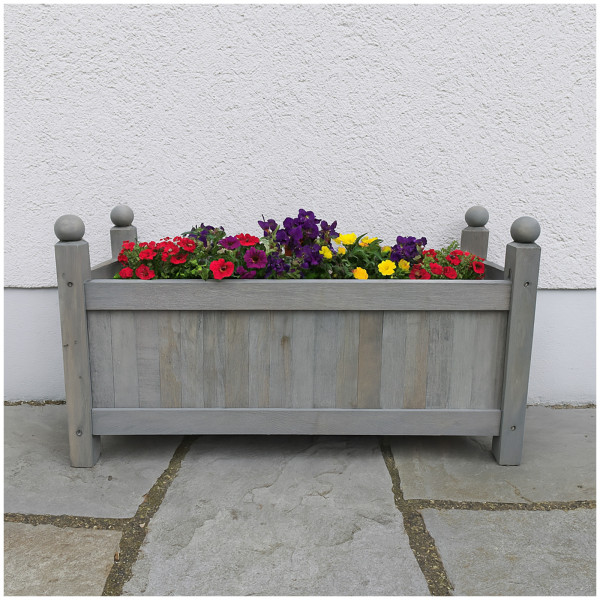 HTI-Living Blumenkübel für Garten, Terrasse und Balkon Holz-Pflanzkasten in Grau