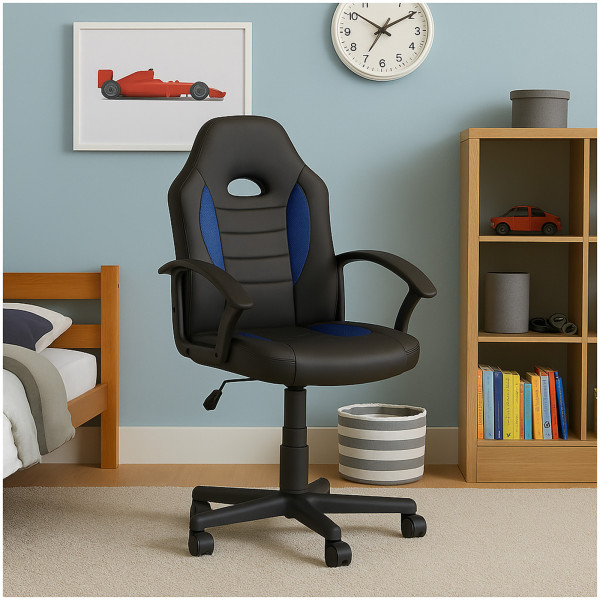 HTI-Living ergonomischer Drehstuhl Schwarz-Blau Schreibtischstuhl Junior höhenverstellbar