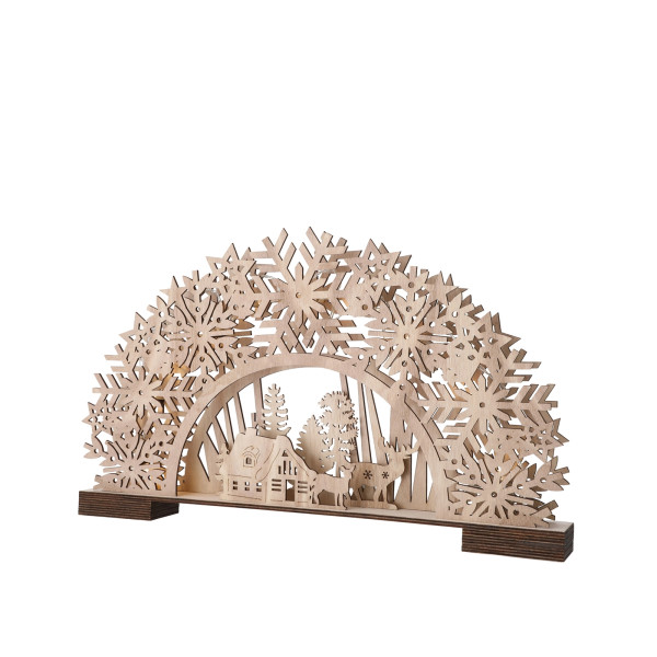 LED Holzschwibbogen, natur, ca. 45cmB