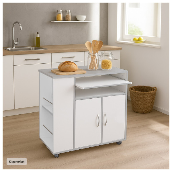 Küchenschrank Thekla 7680 weiss silber