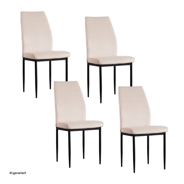 Stuhl Madison Velvet creme 4er Set