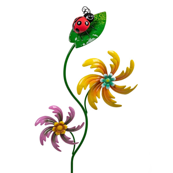 formano Marienkäfer Gartenstecker mit 2 Windrädern