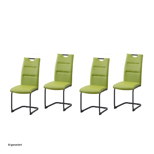 Schwingstuhl DannyP PU Grün 4er Set