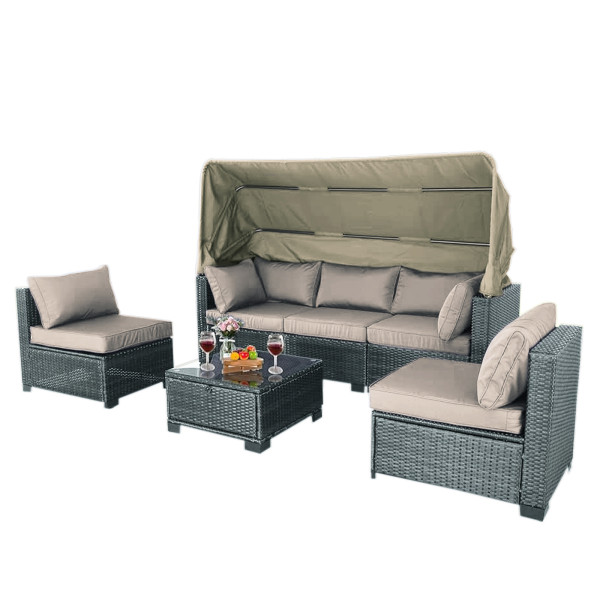 6-teiliges Outdoorsofa Eleni beige