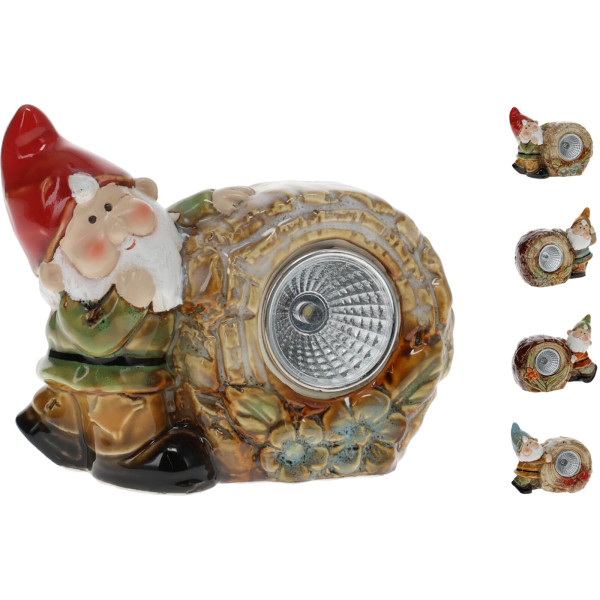 SOLAR GARTENZWERG 8CM 4 SORT.